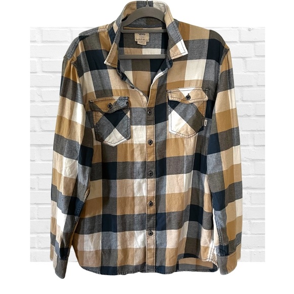 Vans Off the Wall 100% Cotton Flannel Plaid Button Up Shirt Women XL Buffalo - Picture 1 of 13